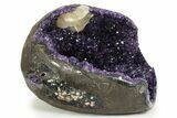Top Quality Deep Purple Amethyst Geode with Calcite #342853-2